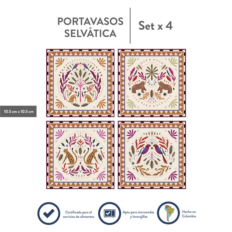 CORONA - EST 4 PORTAVASOS 10.5CM SELVATICA