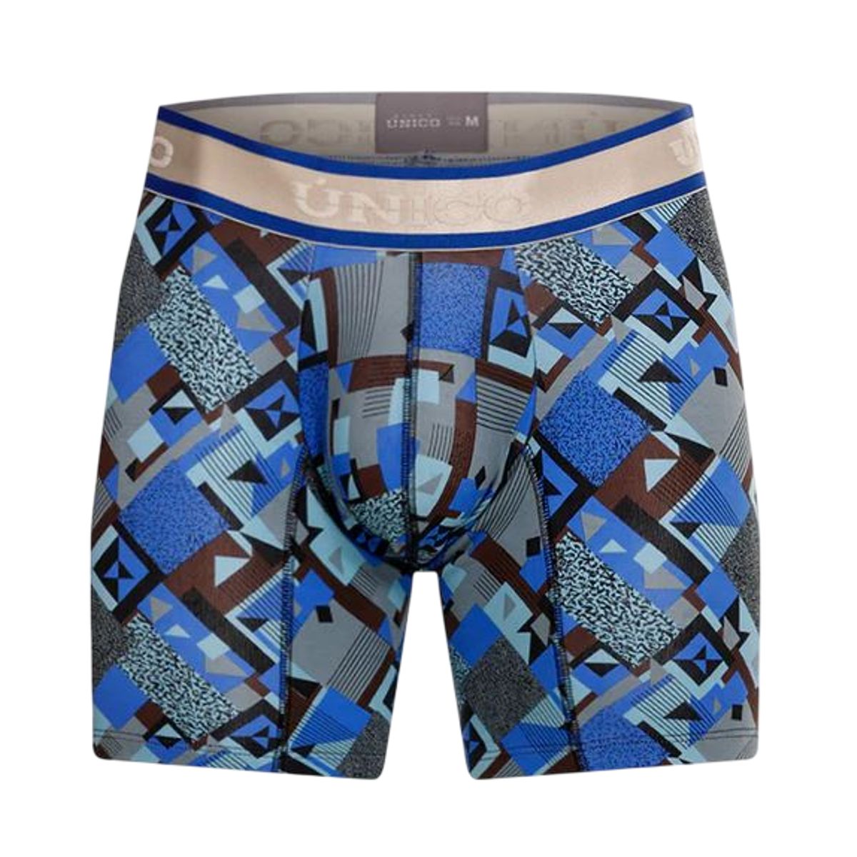 MUNDO UNICO - Bóxer De Hombre Marca Único Copa Medio Central Azul Algodón