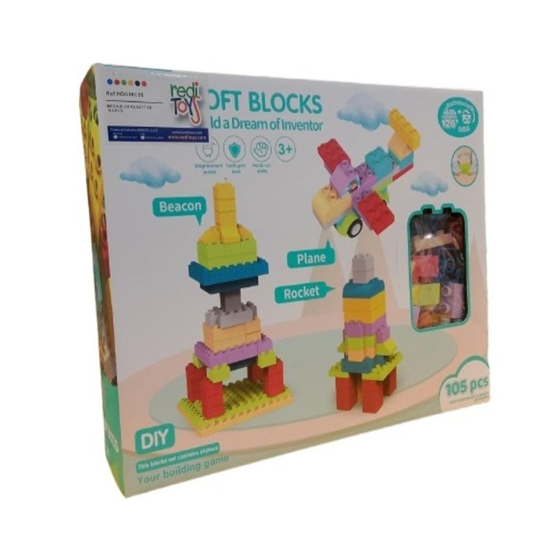 JUGANDO Y EDUCANDO - Juego De Bloques De Construcción 105 Piezas Para Niños