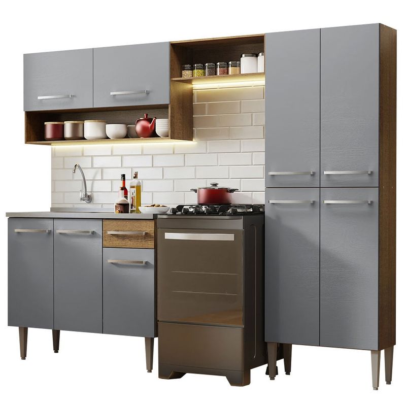MADESA - Cocina Integral Emilly 2.30 m con Mesón de Acero 10