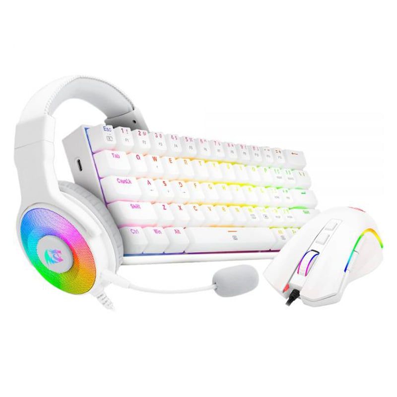REDRAGON - Combo Gamer Redragon S129W Rgb Teclado K630 Mouse M607 Diadema H350