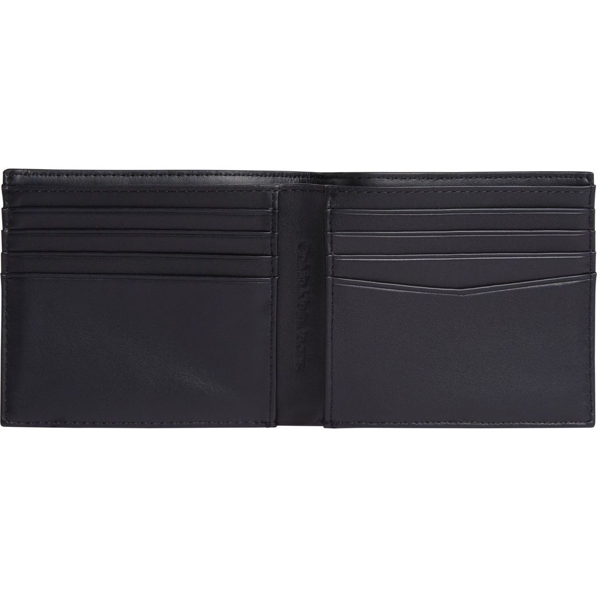 CALVIN KLEIN - Billetera negra plegable con estampado en relieve Calvin Klein