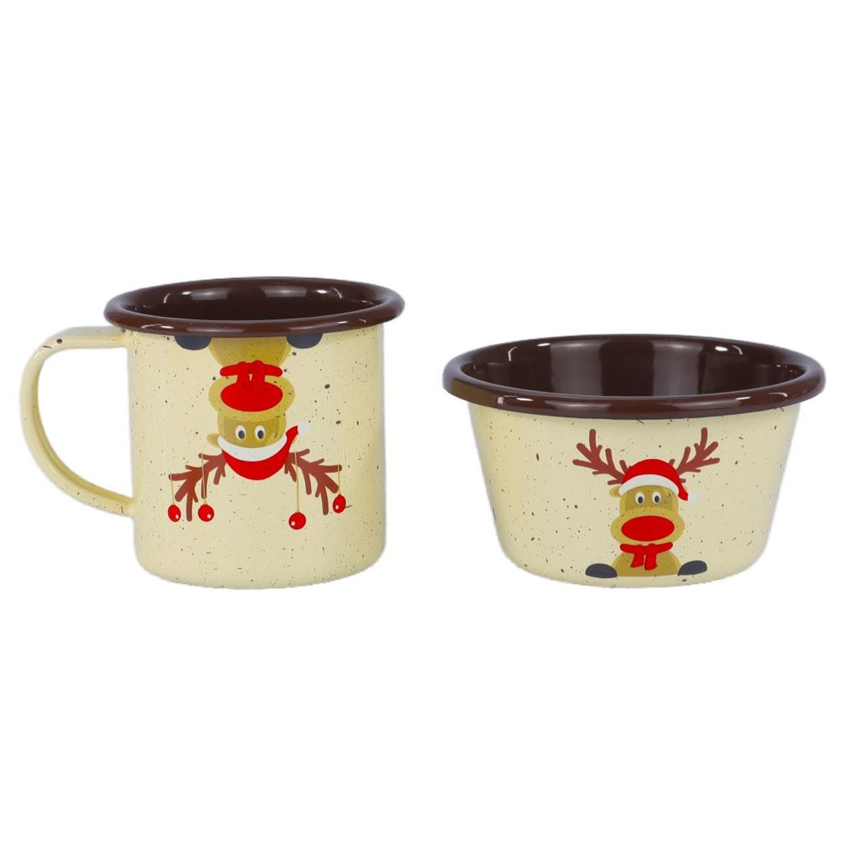 MACUIRA - Set de Mug Y Bowl Reno Rudolph en Peltre Navidad Macuira