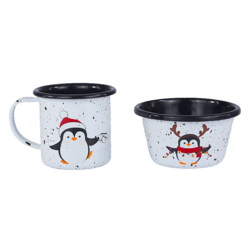 MACUIRA - Set Mug Y Bowl Pinguis en Peltre Navidad Encantada Macuira