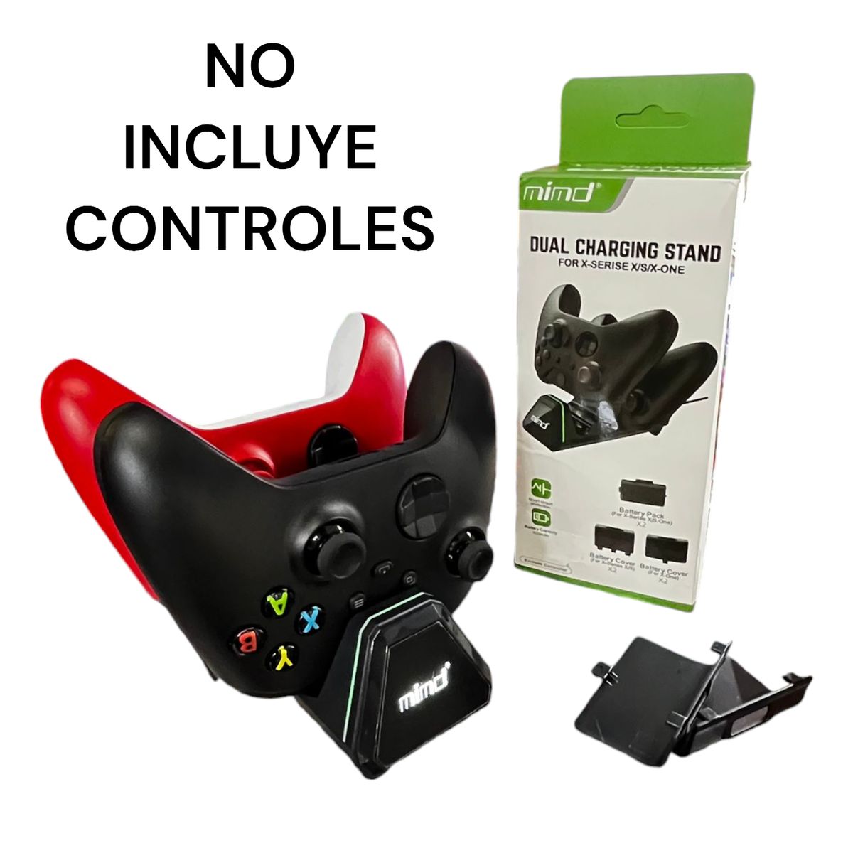 GENERICO - Base De Carga Mimd + 2 Baterias + 4 Portapilas Para Xbox One y Series