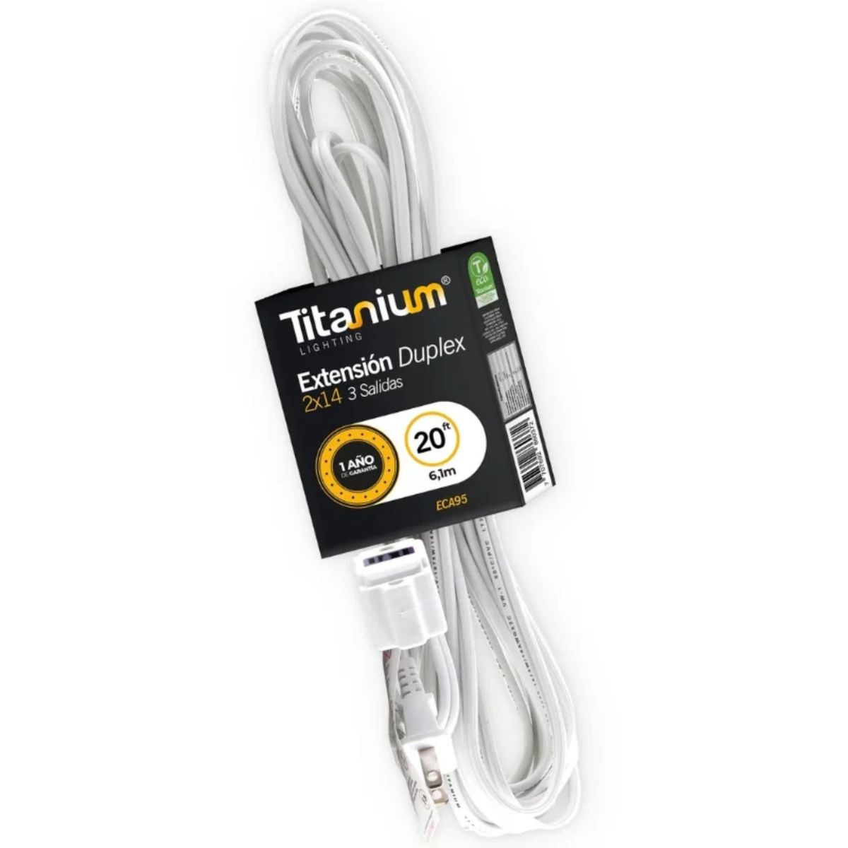 GENERICO - extensión eléctrica multitoma blanca 6,1 metros