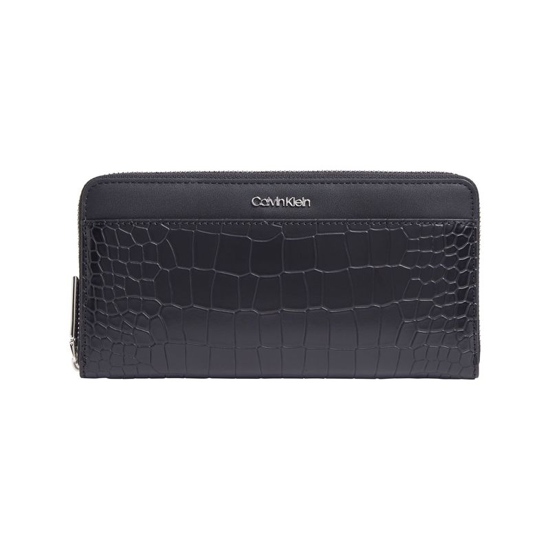 CALVIN KLEIN - Billetera negra must con estilo cocodrilo Calvin Klein