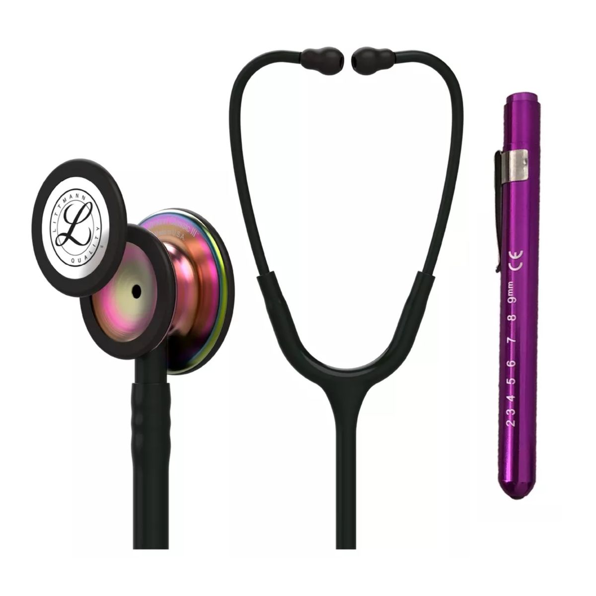 LITTMANN - Fonendoscopio Littmann Classic 3 Back Rainbow 5870 + Linterna