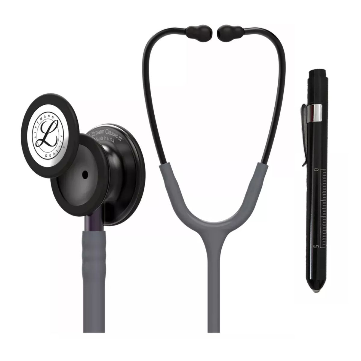 LITTMANN - Fonendoscopio Littmann Classic 3 Gris Smoke ref. 5873 + Linterna