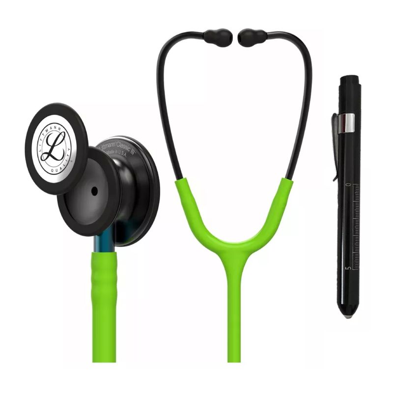 LITTMANN - Fonendoscopio Littmann Classic 3 Lime Green ref. 5875 + Linterna