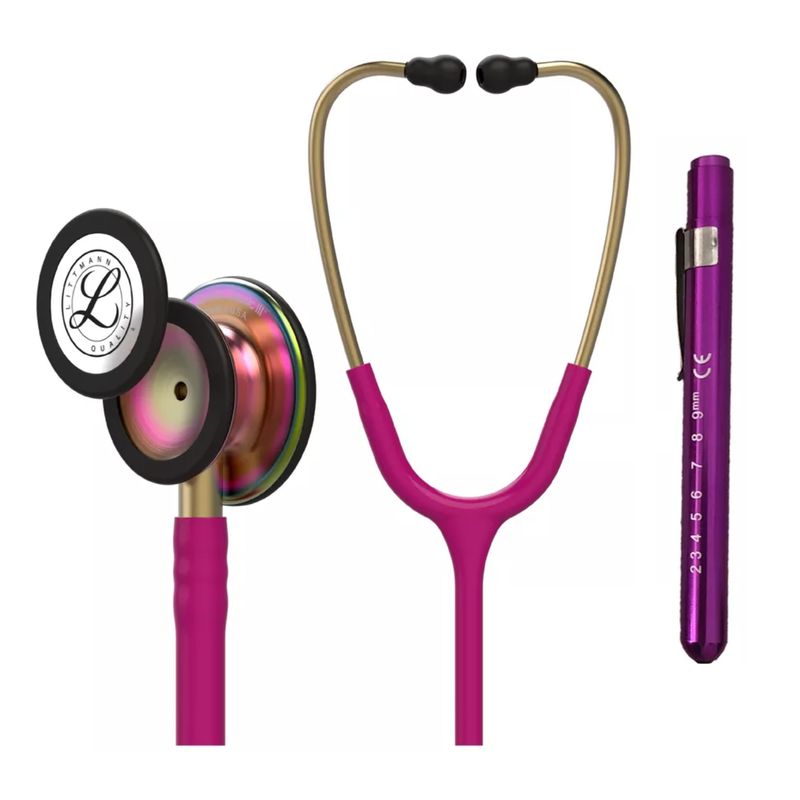 LITTMANN - Fonendoscopio Littmann Classic 3 Raspberry Rainbow ref. 5806 + Linterna