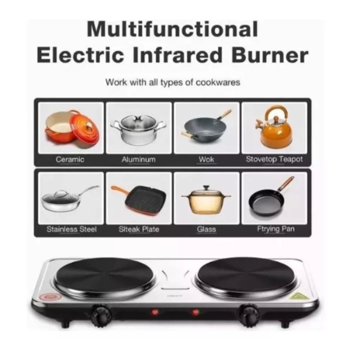 SOKANY - Cocina Electrica Portatil Sokany 2 Puestos