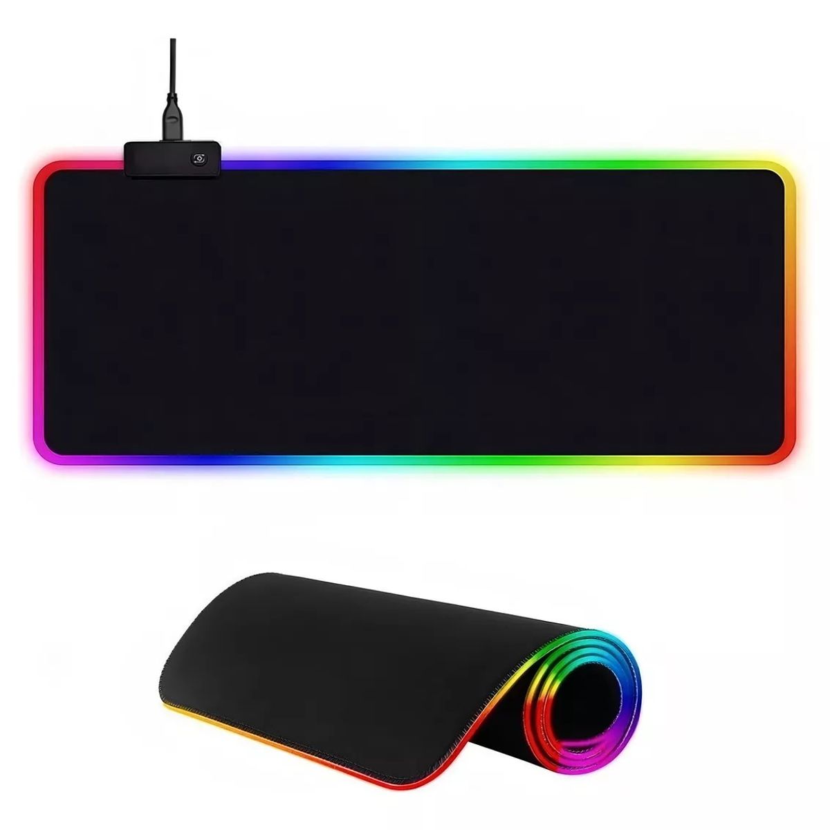 GENERICO - Pad Mouse Gamer Negro Con Luces Rgb Grande Extralargo Xxl