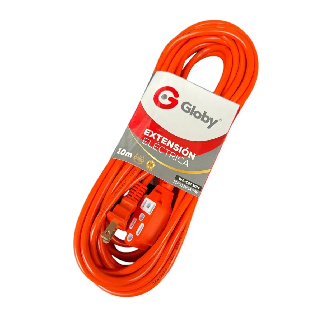 GENERICO - Extensión Eléctrica 8 Metros Uso Rudo Naranja