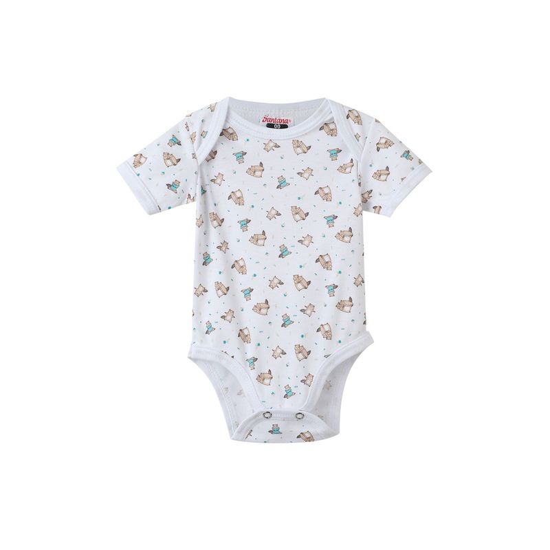 SANTANA - Body Bebé Manga Corta Niño Crema