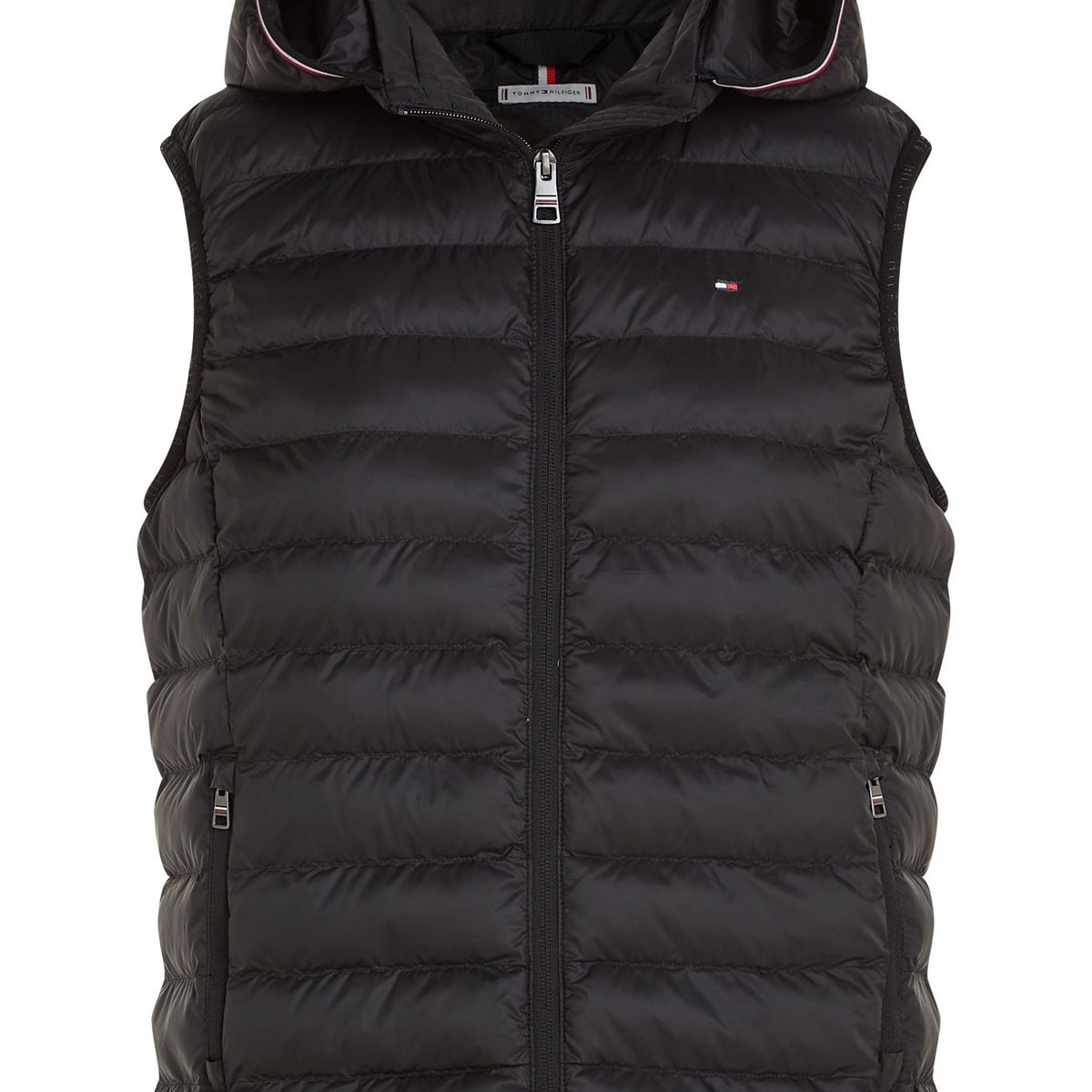 TOMMY HILFIGER - Chaleco negro acolchado global stripe Tommy Hilfiger