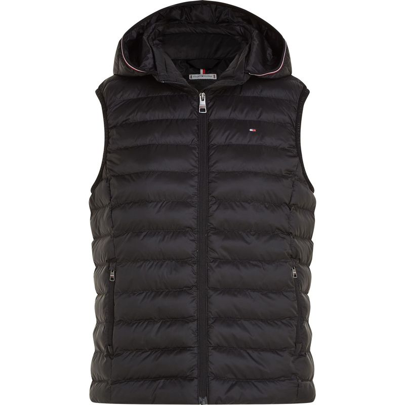 TOMMY HILFIGER - Chaleco negro acolchado global stripe Tommy Hilfiger
