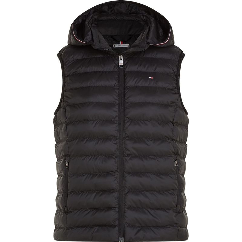 TOMMY HILFIGER - Chaleco negro acolchado global stripe Tommy Hilfiger