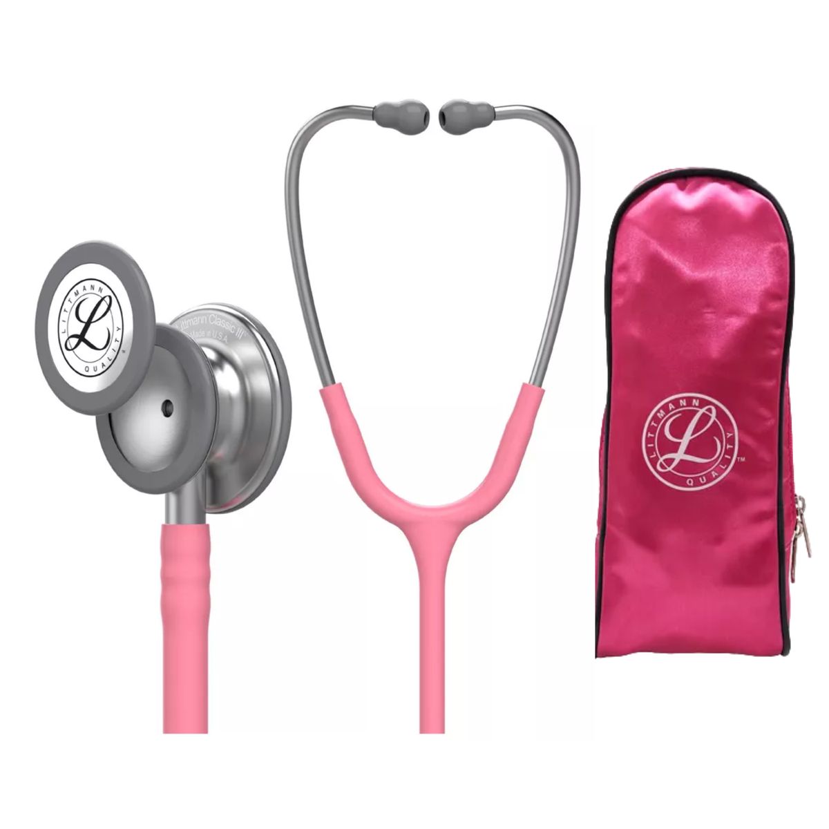 LITTMANN - Fonendoscopio Littmann Classic III Pearl Pink ref. 5633 + Estuche Lona