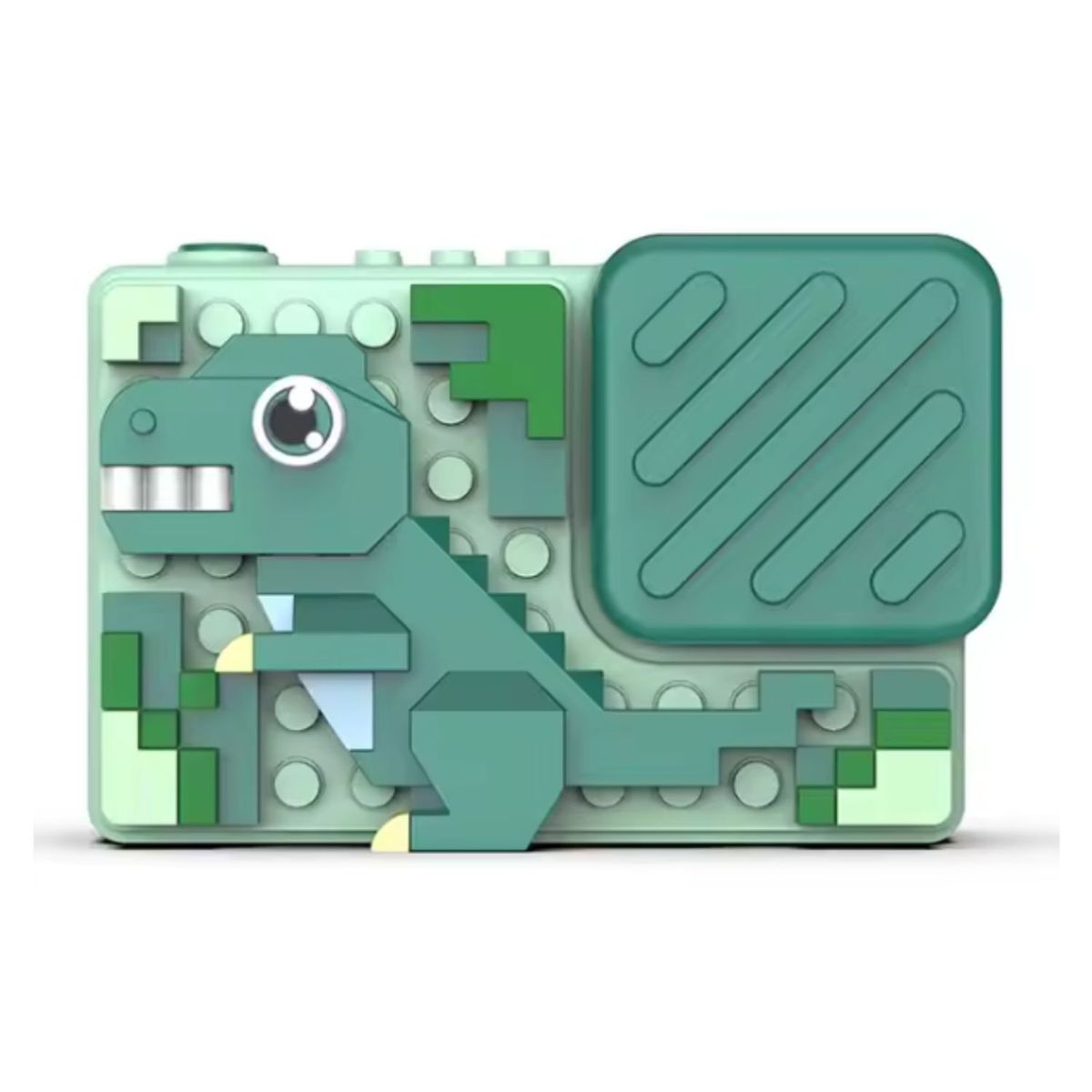 ONE PIXEL - Cámara Infantil con Bloques Dual 48 MP con Filtros Dinosaurio