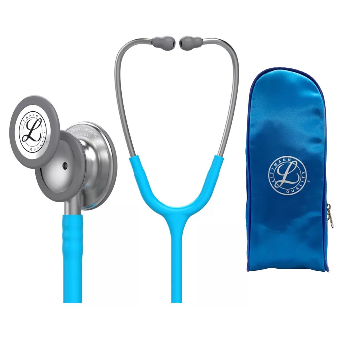 LITTMANN - Fonendoscopio Littmann Classic III Turquesa ref. 5835 + Estuche Lona