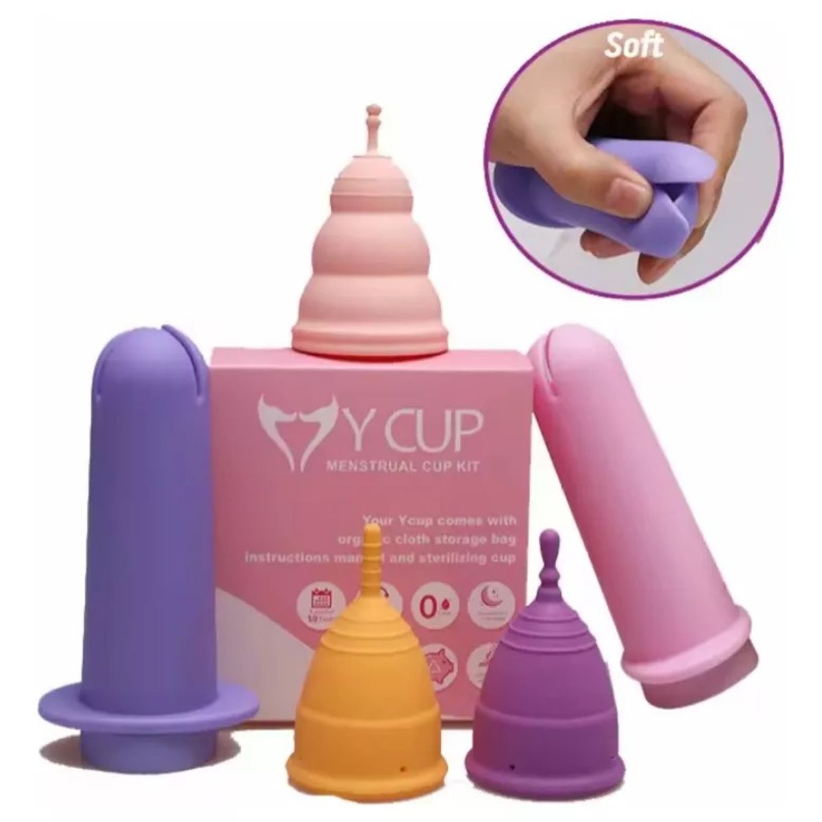 GENERICO - Kit Copa Menstrual + Aplicador TALLA S MORADA