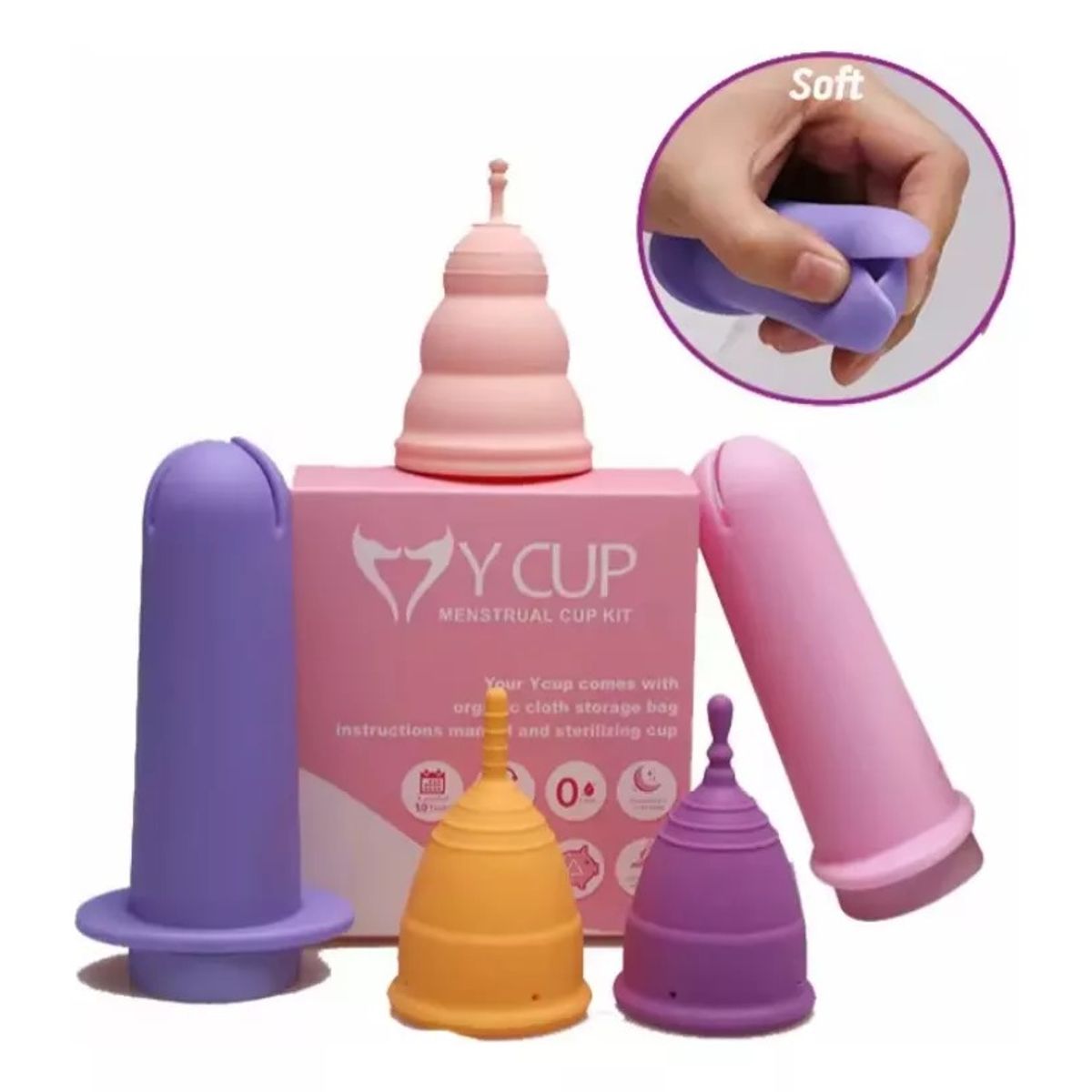 GENERICO - Kit Copa Menstrual + Aplicador TALLA S MORADA
