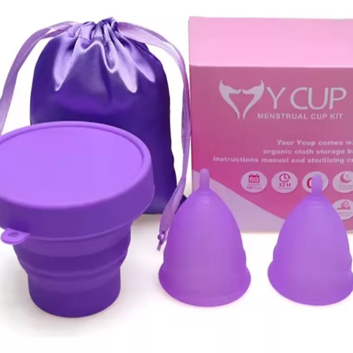 GENERICO - Kit Copa Menstrual + Aplicador TALLA S MORADA