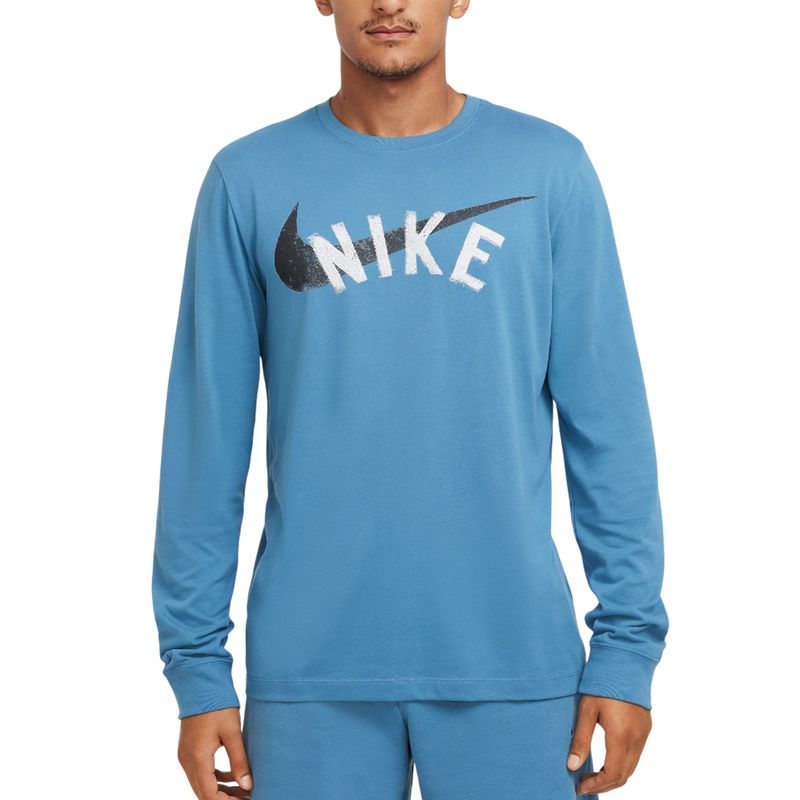 NIKE - Sueter Nike Dri-fit Tee Ls Swoosh-Azul