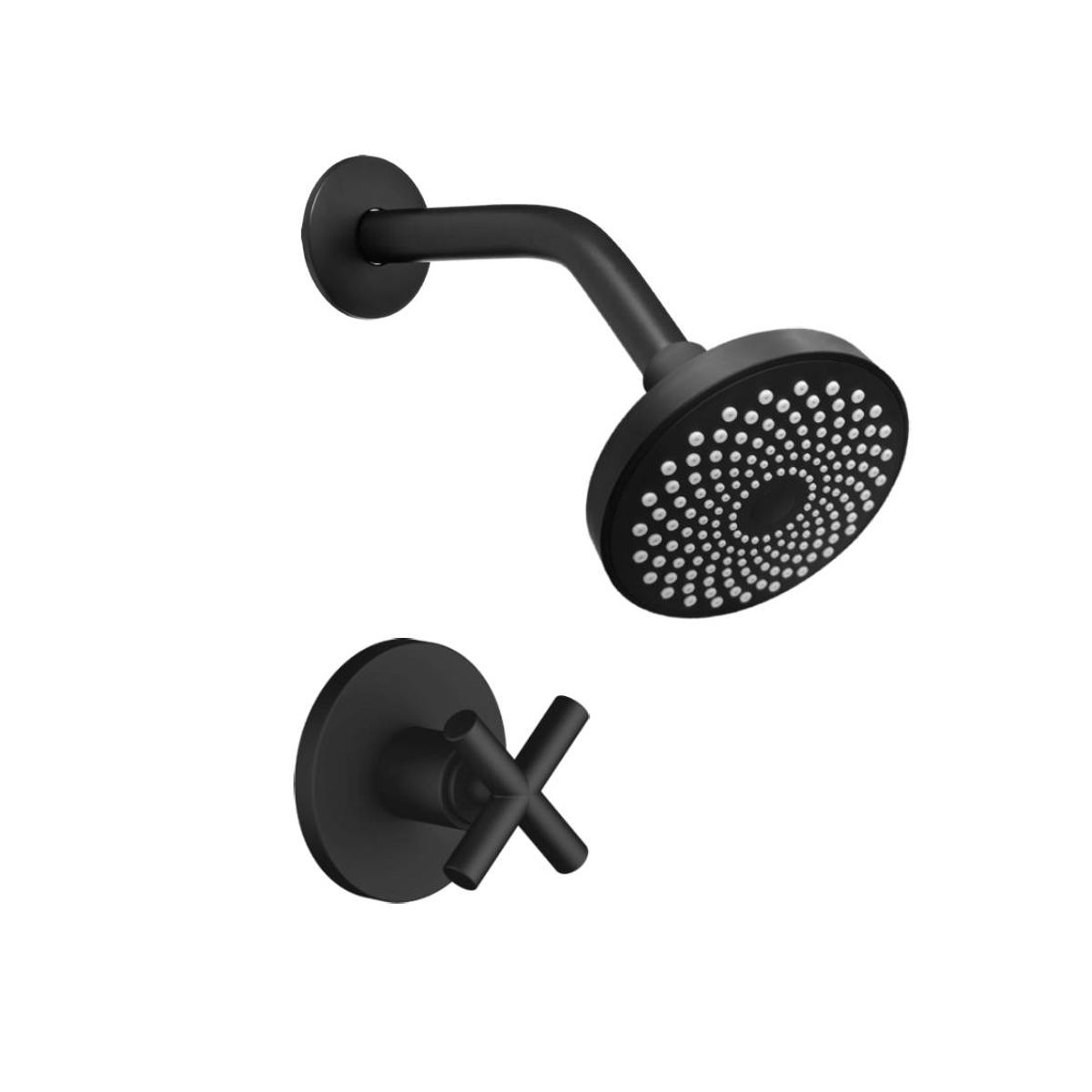 GENERICO - Kit Regadera Abs Small - Registro Agua Fría Negro Md Tames