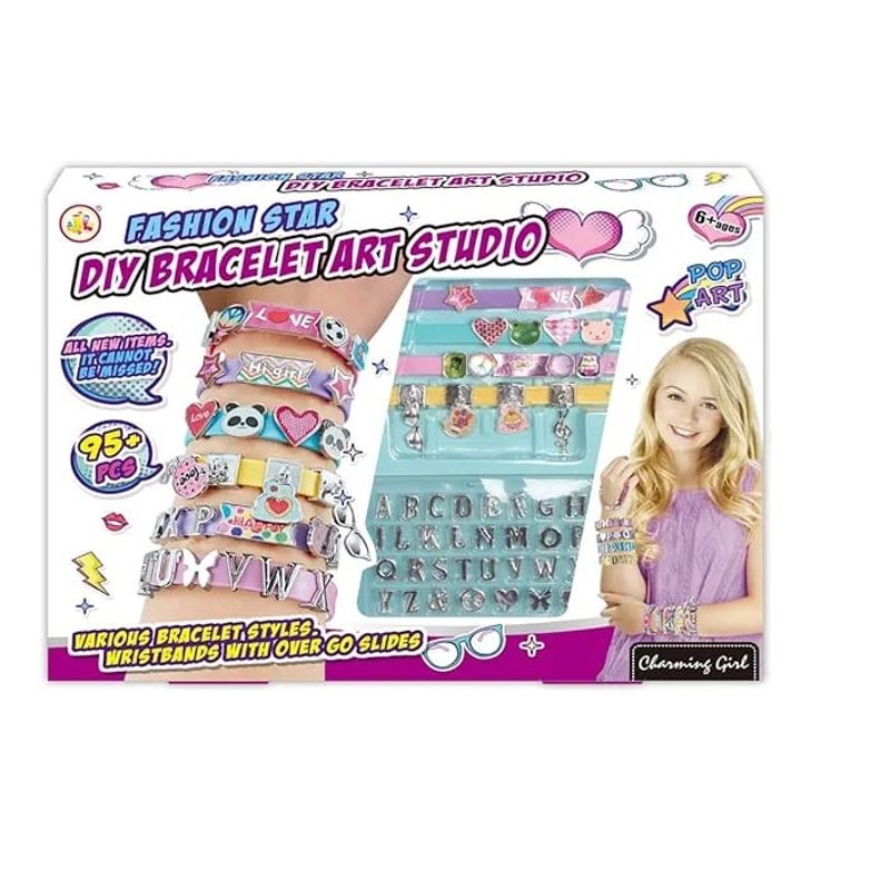 JUGANDO Y EDUCANDO - Juego Set Para Crear Pulseras Y Brazaletes Para Niñas