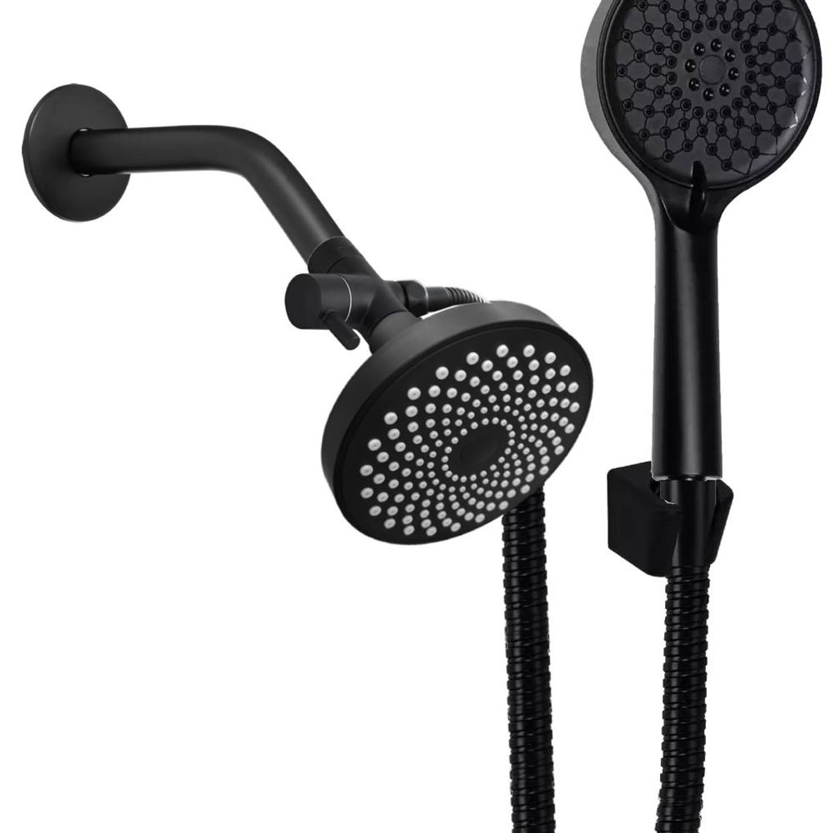 GENERICO - Kit Desviador- Ducha Small 10 Cm, Teleducha Soporte Negro