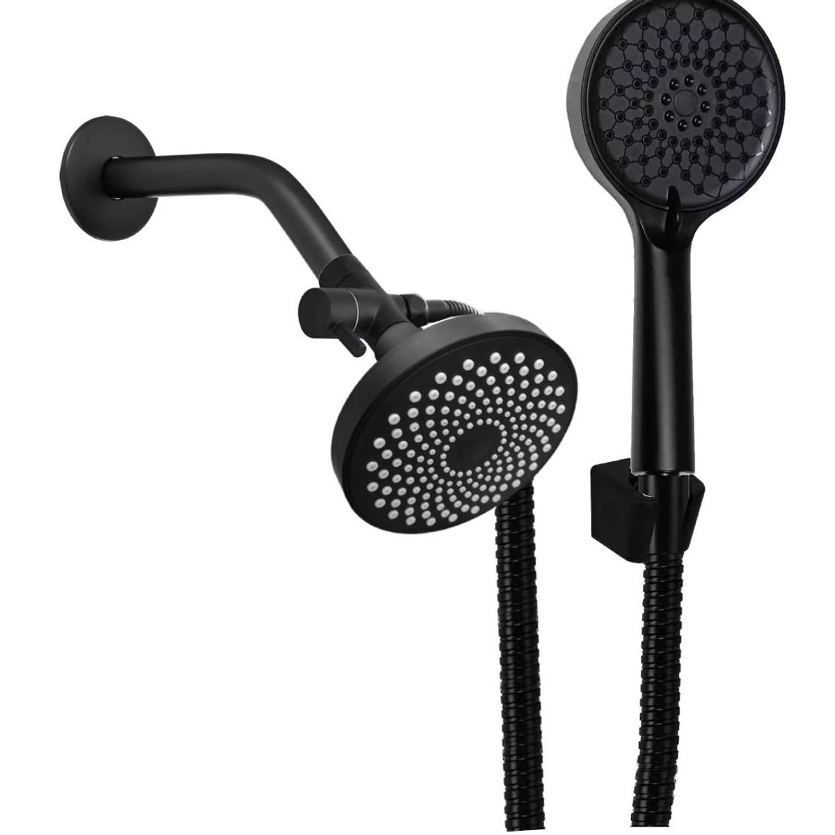 GENERICO - Kit Desviador- Ducha Small 10 Cm, Teleducha Soporte Negro