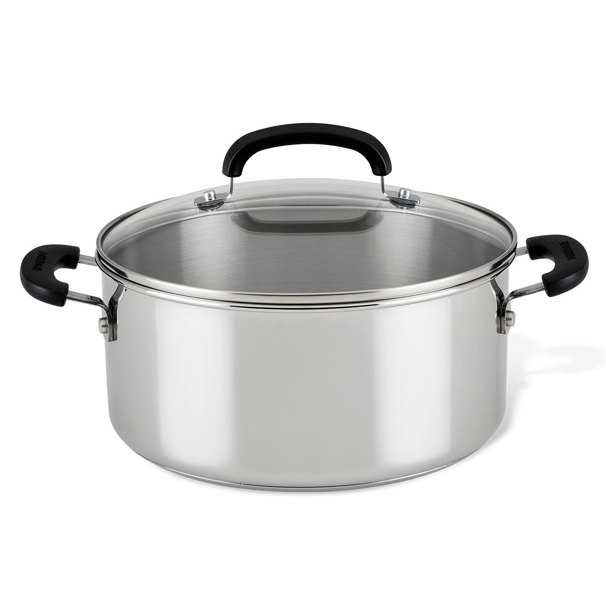 FARBERWARE - Olla 24cm acero inoxidable con tapa de vidrio templado Farberware