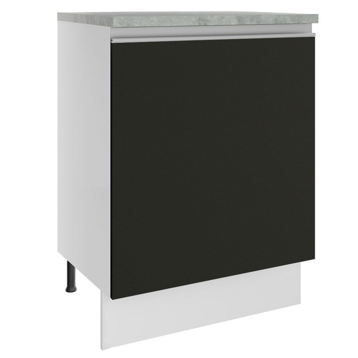 MADESA - Mueble de Cocina Bajo Glamy 60 cm 1 Puerta Blanco/Negro