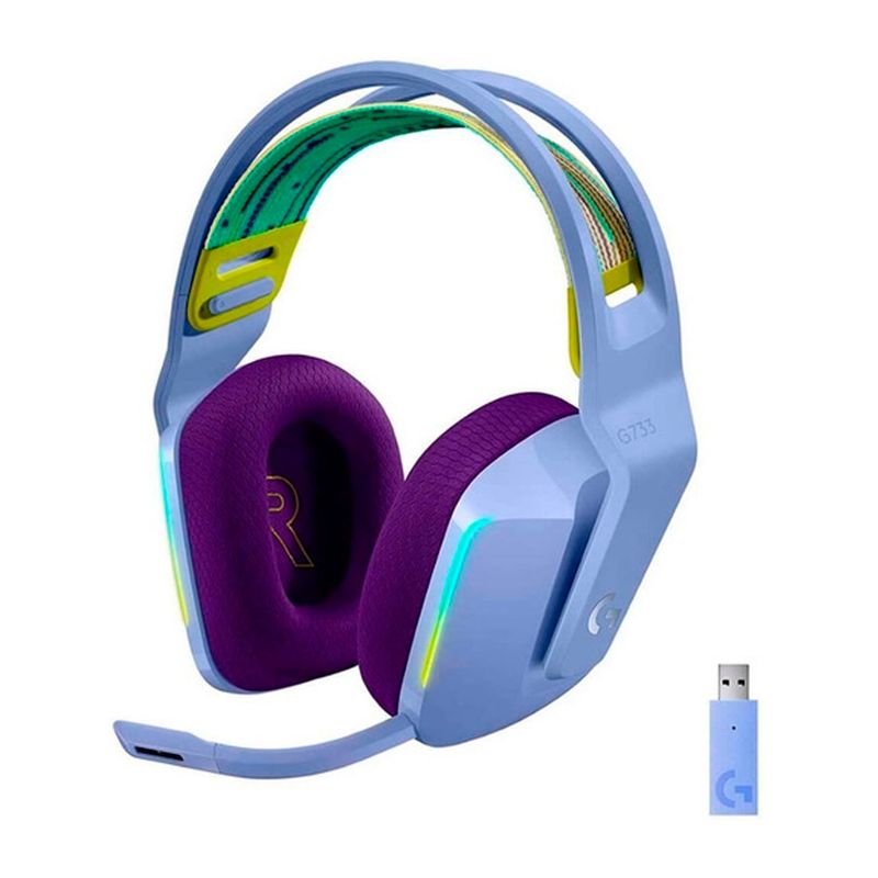 LOGITECH - Audífonos Gamer Inalámbricos Logitech G Series G733 Lila Rgb