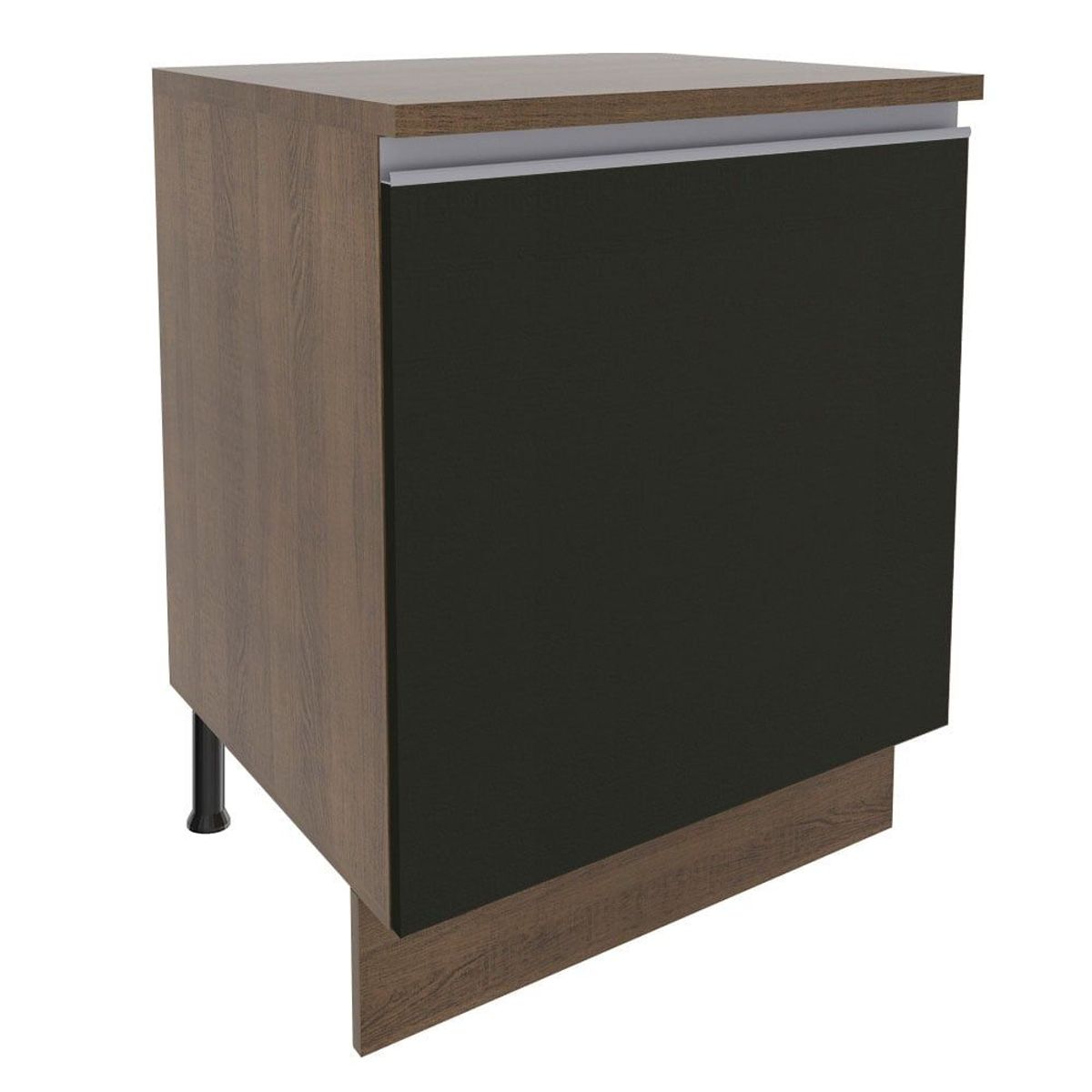 MADESA - Mueble de Cocina Bajo Glamy 60 cm 1 Puerta Marrón/Negro