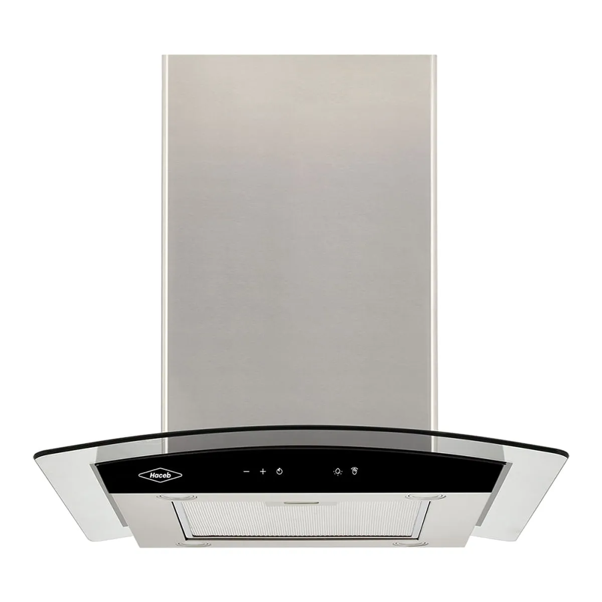 HACEB - Campana isla vidrio inox-negro 60 Cm 3 velocidades