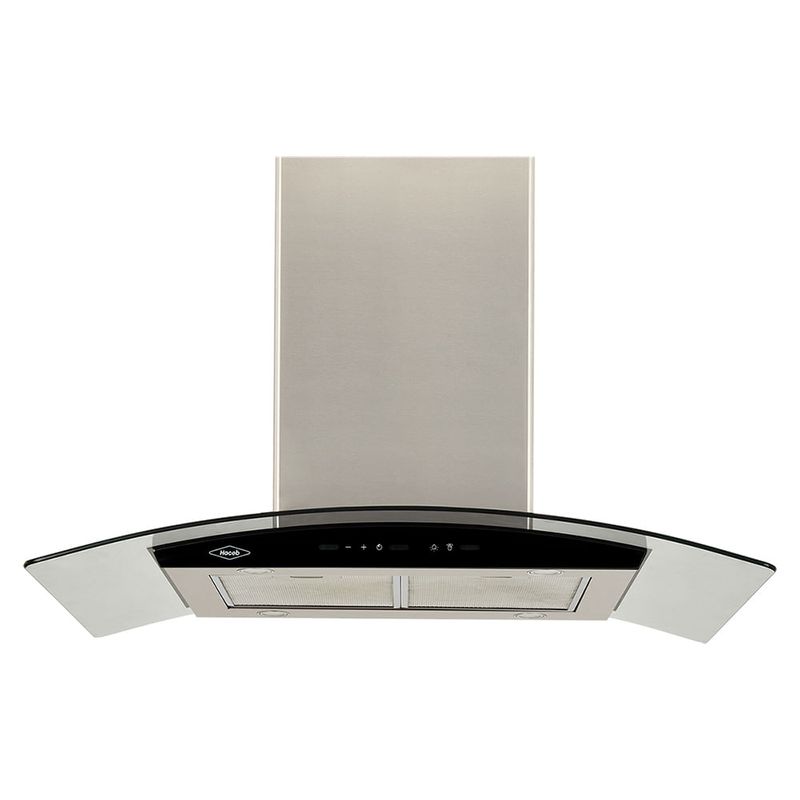 HACEB - Campana isla vidrio inox-negro 90 Cm 3 velocidades