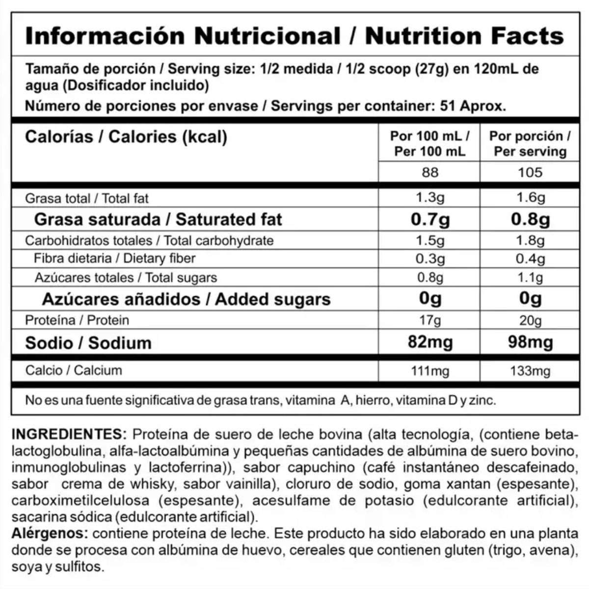 MEGAPLEX - Bipro Classic 3 Libras Proteina Limpia -  Capuccino con Crema de Whisky