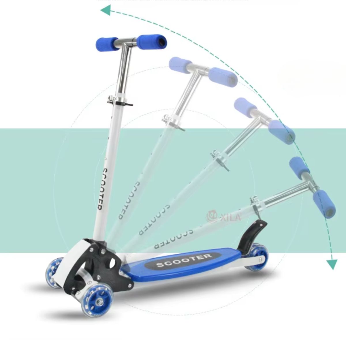 GENERICO - Scooter Para Niños Ruedas Ecualizable Robotica Led 956 Verde