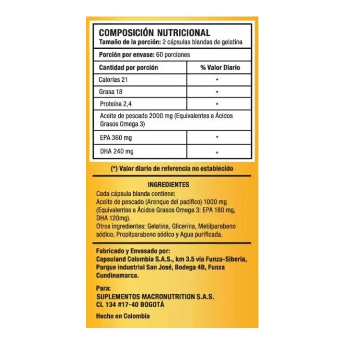 GENERICO - Omega 3 120 Cápsulas Macroblends