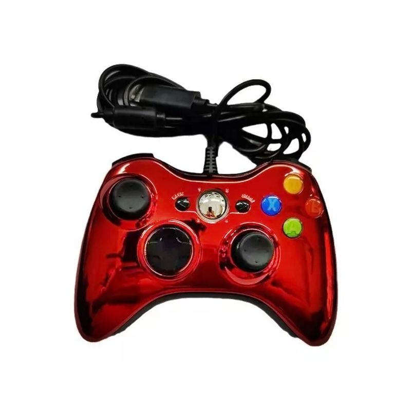GENERICO - Control Para Xbox 360 Y Pc Cromado Alámbrico Rojo