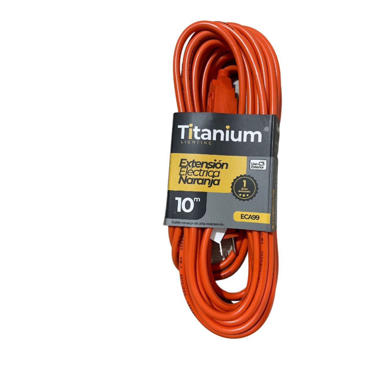 GENERICO - Extensión Eléctrica 10 Metros Uso Rudo Naranja