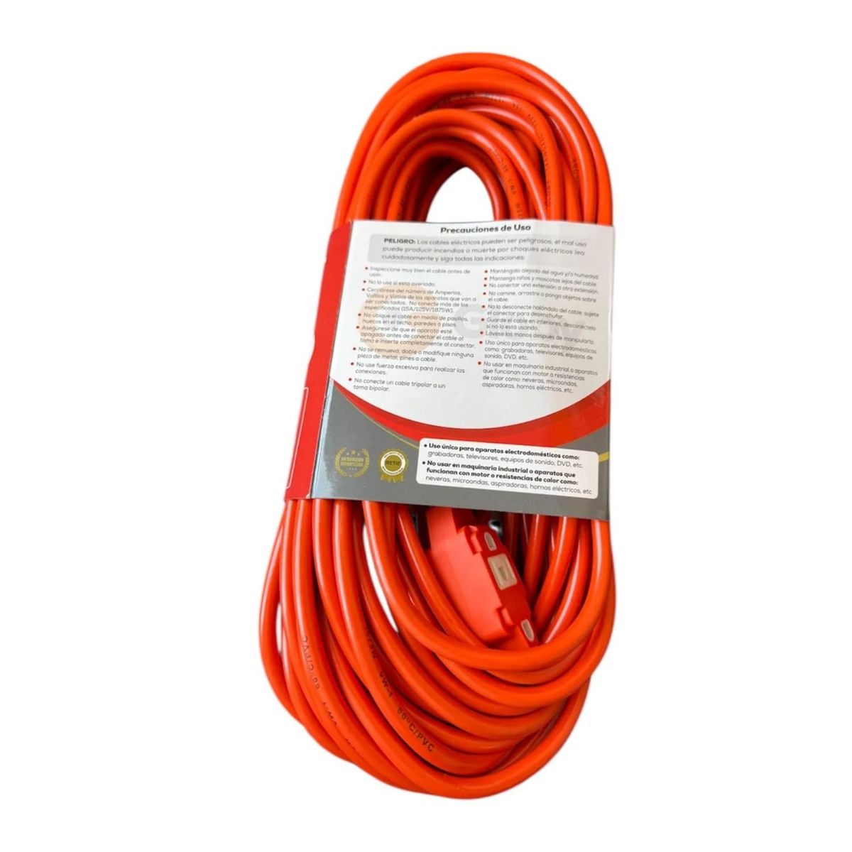 GENERICO - Extensión Eléctrica 15 Metros Uso Rudo Naranja