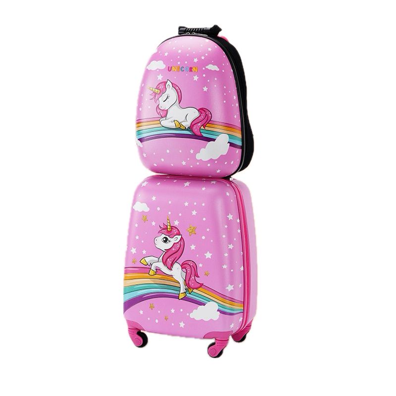 AGUGU STORE - Equipaje De Mano + Morral Infantil Niños Con Ruedas Carry On