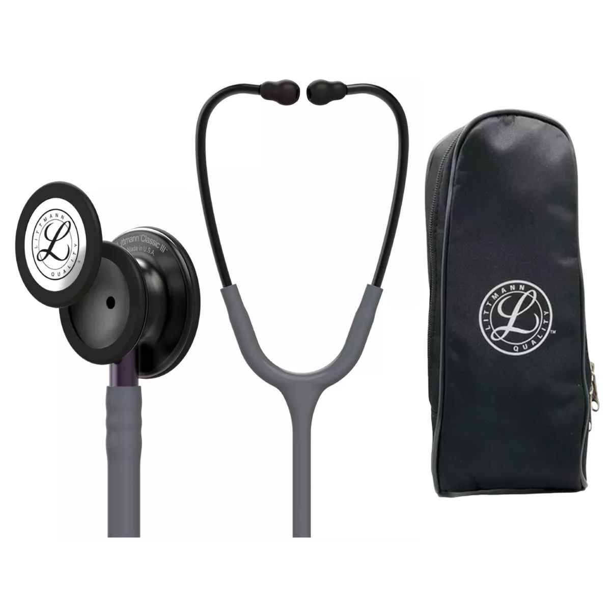 LITTMANN - Fonendoscopio Littmann Classic III Gris Smoke 5873 + Estuche Lona