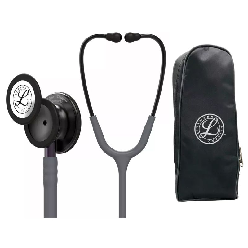 LITTMANN - Fonendoscopio Littmann Classic III Gris Smoke 5873 + Estuche Lona