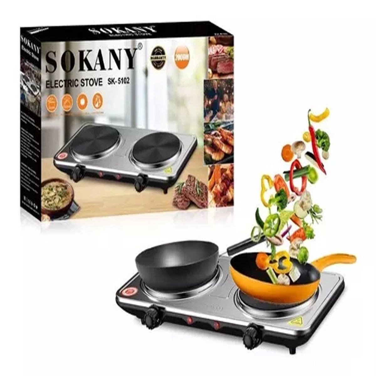 ONE PIXEL - Estufa Eléctrica De 2 Puestos 2000w