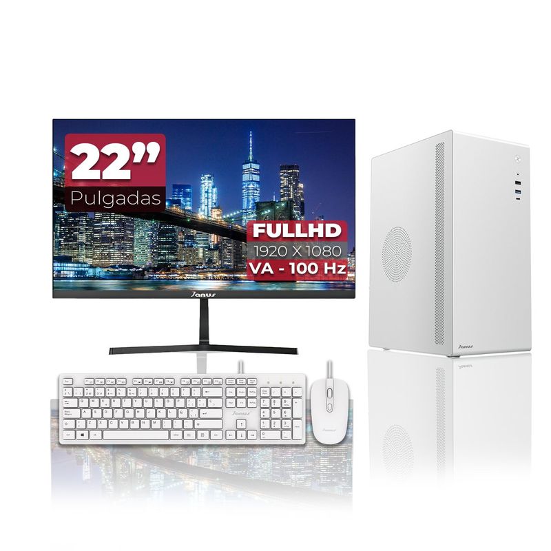 JANUS - Computador AMD Ryzen 5 5600GT RAM 16GB SSD 512GB Monitor 22 Pulgadas 100Hz